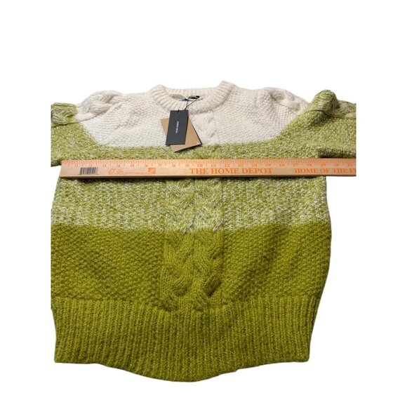 🍞🧈 Vero Moda Daiquiri Cable Knit Colorblock Sweater Size Small - Picture 5 of 8